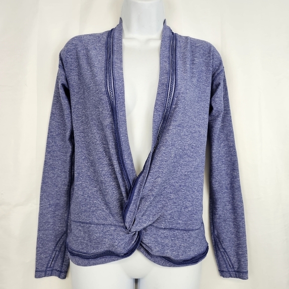 Lululemon Ivivva Own The Move Twist Front Wrap Top Purple Heathered Size 14 - Picture 2 of 10